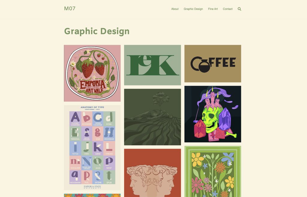 Graphic Design Student Work Website