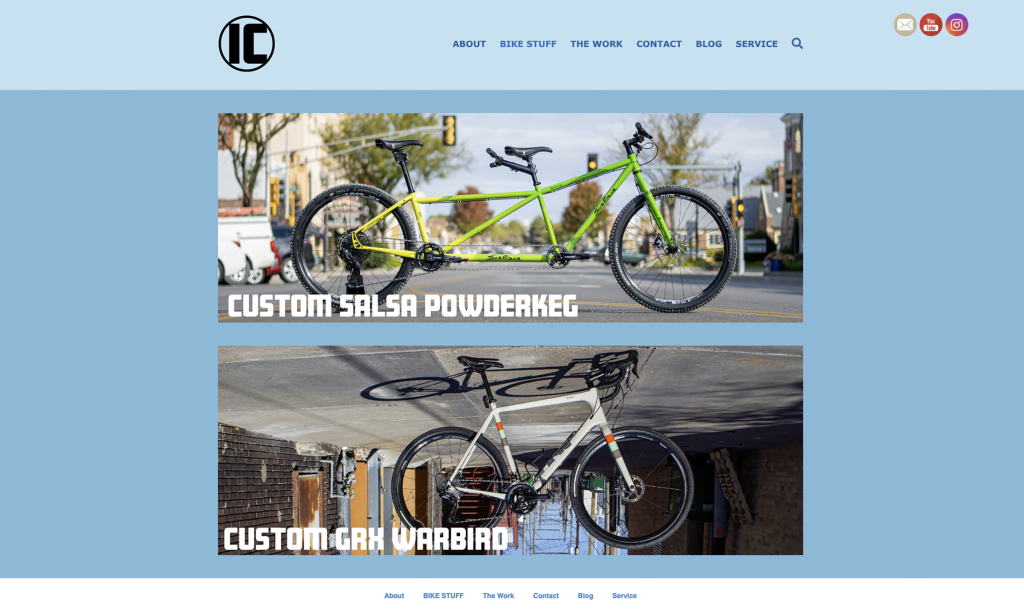 IC Bike Website Design Homepage